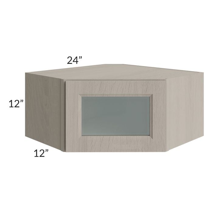 RTA Catalina Mist 24" x 12" Decorative Wall Diagonal Corner Cabinet with 2 Decorative End Panels