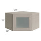 RTA Catalina Mist 24" x 15" Decorative Wall Diagonal Corner Cabinet with 1 Decorative End Panel
