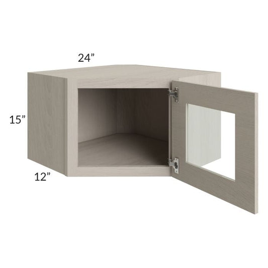 RTA Catalina Mist 24" x 15" Decorative Wall Diagonal Corner Cabinet with 1 Decorative End Panel
