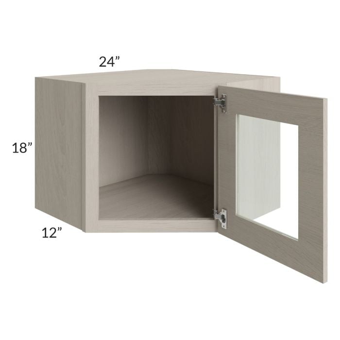 RTA Catalina Mist 24" x 18" Decorative Wall Diagonal Corner Cabinet with 2 Decorative End Panels