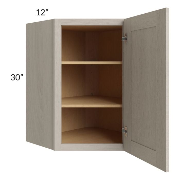 RTA Catalina Mist 24" x 30" Wall Diagonal Corner Cabinet with 2 Decorative End Panels