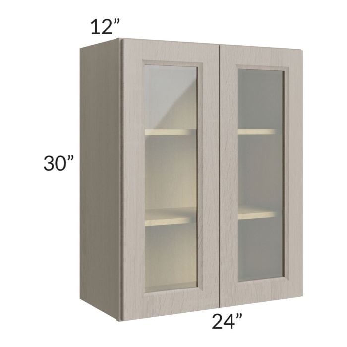 RTA Catalina Mist 24" x 30" Wall Glass Door Cabinet (Prepped for Glass Doors) with 1 Decorative End Panel