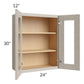RTA Catalina Mist 24" x 30" Wall Glass Door Cabinet (Prepped for Glass Doors) with 1 Decorative End Panel