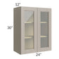 RTA Catalina Mist 24" x 30" Wall Glass Door Cabinet (Prepped for Glass Doors) with 2 Decorative End Panels