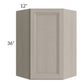 RTA Catalina Mist 24" x 36" Wall Diagonal Corner Cabinet with 1 Decorative End Panel