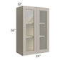 RTA Catalina Mist 24" x 36" Wall Glass Door Cabinet (Prepped for Glass Doors) with 1 Decorative End Panel