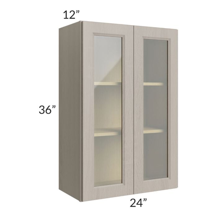 RTA Catalina Mist 24" x 36" Wall Glass Door Cabinet (Prepped for Glass Doors) with 1 Decorative End Panel