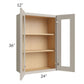 RTA Catalina Mist 24" x 36" Wall Glass Door Cabinet (Prepped for Glass Doors) with 1 Decorative End Panel