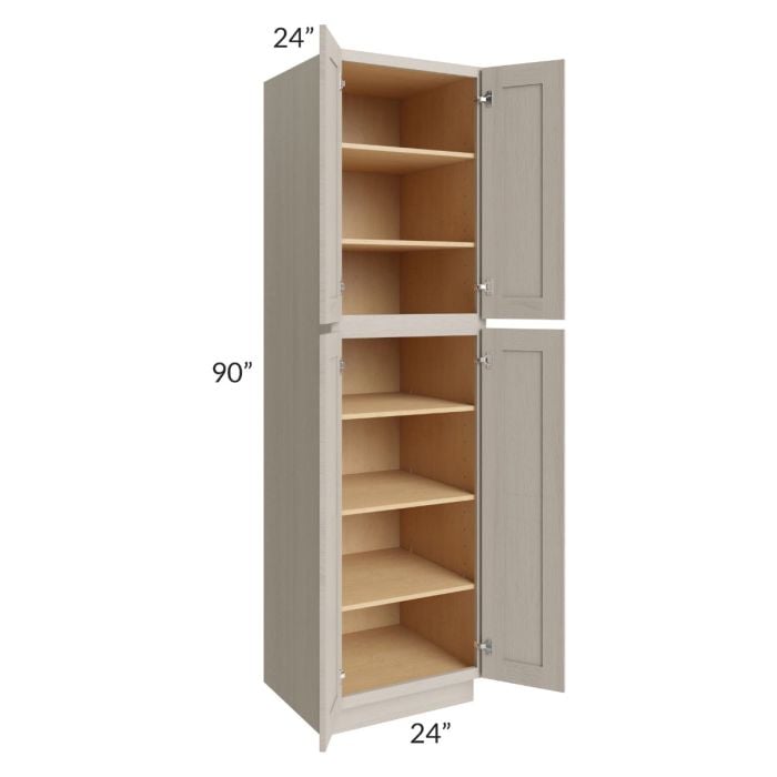 RTA Catalina Mist 24" x 90" x 24" Wall Pantry Cabinet with 3 Roll Out Trays