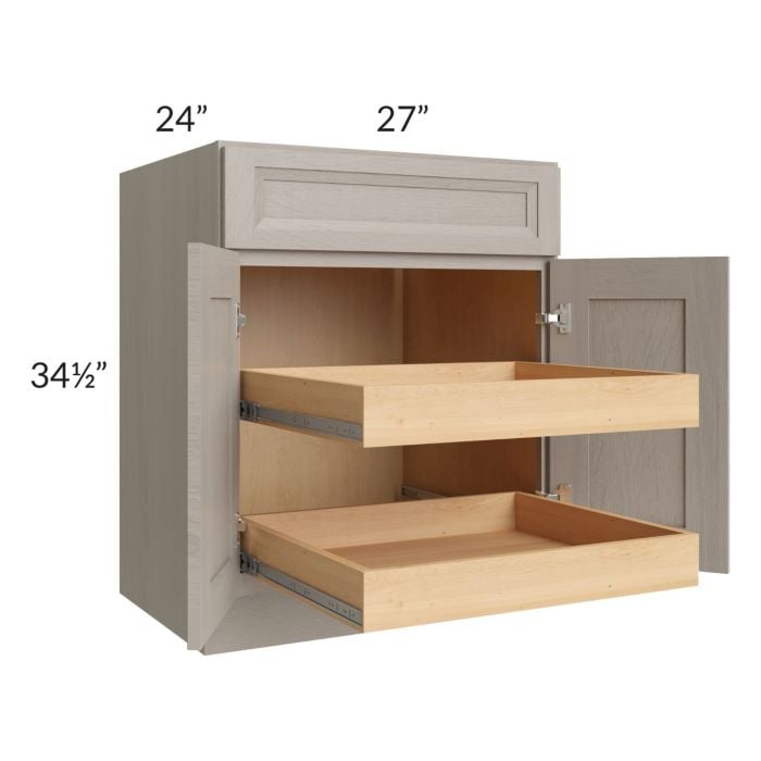 RTA Catalina Mist 27" Base Cabinet with 2 Rollout Trays
