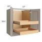 RTA Catalina Mist 27" Full Height Base Cabinet with 2 Rollout Trays and 2 Decorative End Panels