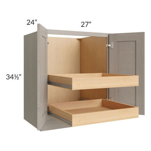 RTA Catalina Mist 27" Full Height Base Cabinet with 2 Rollout Trays