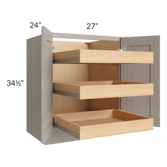 RTA Catalina Mist 27" Full Height Base Cabinet with 3 Rollout Trays