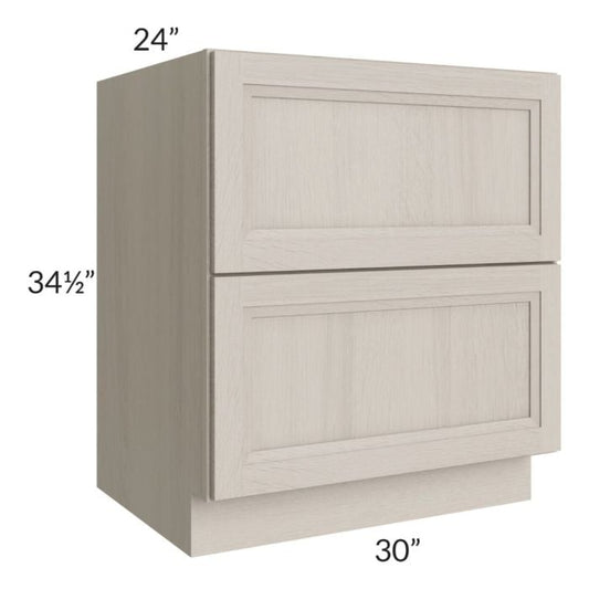 RTA Catalina Mist 30" 2-Drawer Base Cabinet with 1 Decorative End Panel