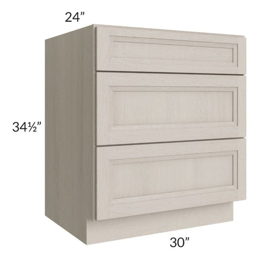 RTA Catalina Mist 30" 3-Drawer Base Cabinet with 2 Decorative End Panels