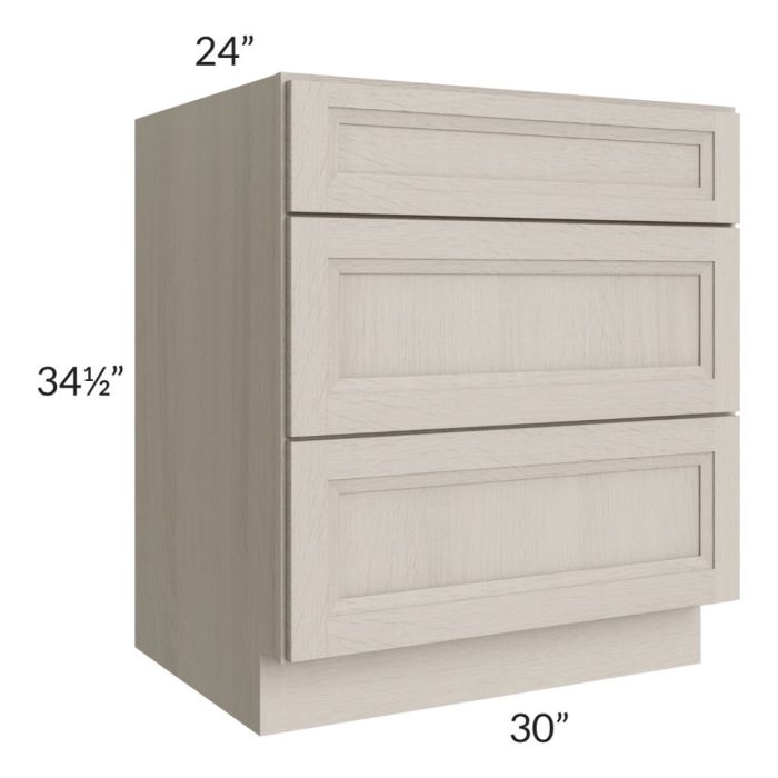 RTA Catalina Mist 30" 3-Drawer Base Cabinet