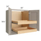 RTA Catalina Mist 30" Full Height Base Cabinet with 2 Rollout Trays and 1 Decorative End Panel