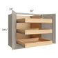 RTA Catalina Mist 30" Full Height Base Cabinet with 3 Rollout Trays and 1 Decorative End Panel
