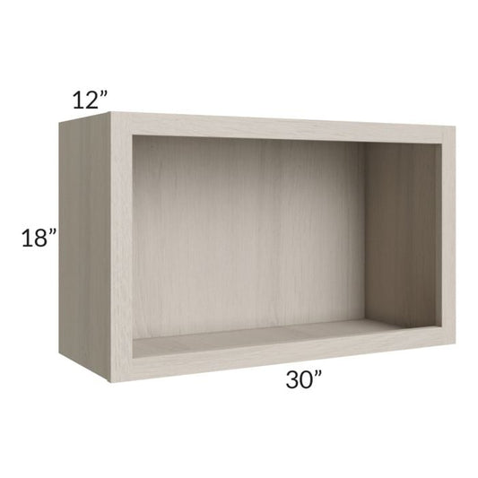 RTA Catalina Mist 30" Wall Open Cabinet with Microwave Shelf Kit
