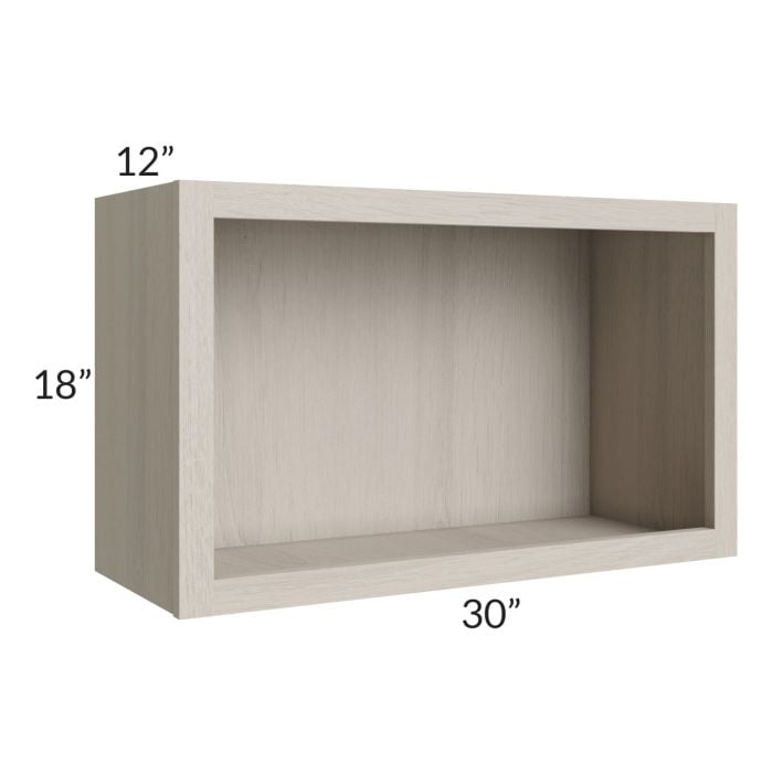 RTA Catalina Mist 30" Wall Open Cabinet with X-Wine Rack Kit