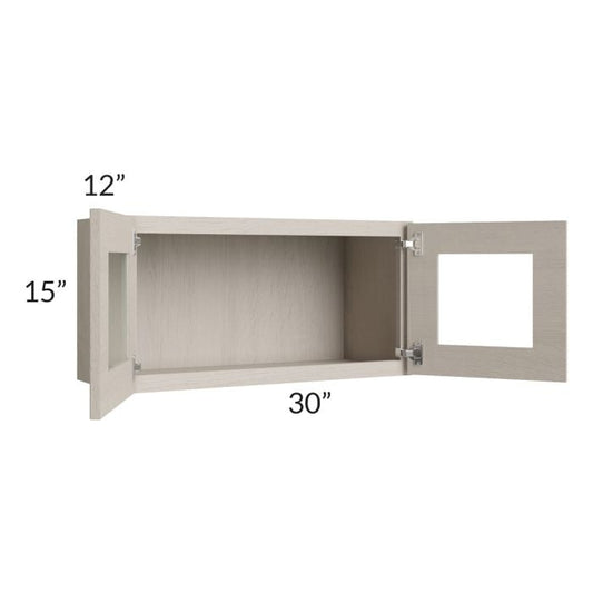 RTA Catalina Mist 30" x 15" Decorative Wall Cabinet with 1 Decorative End Panel