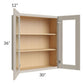 RTA Catalina Mist 30" x 36" Wall Glass Door Cabinet (Prepped for Glass Doors) with 1 Decorative End Panel