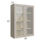 RTA Catalina Mist 30" x 42" Wall Glass Door Cabinet (Prepped for Glass Doors) with 1 Decorative End Panel