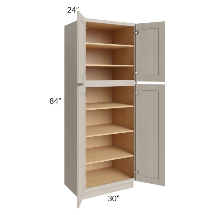 RTA Catalina Mist 30" x 84" x 24" Wall Pantry Cabinet with 1 Roll Out Tray
