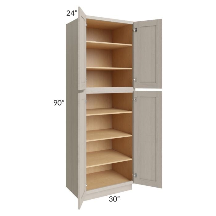 RTA Catalina Mist 30" x 90" x 24" Wall Pantry Cabinet with 2 Decorative End Panels