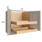 RTA Catalina Mist 33" Full Height Base Cabinet with 2 Rollout Trays and 1 Decorative End Panel