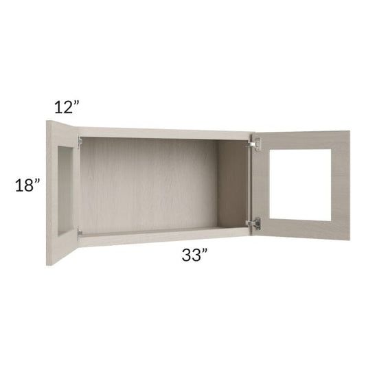 RTA Catalina Mist 33" x 18" Decorative Wall Cabinet with 2 Decorative End Panels