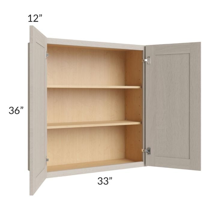 RTA Catalina Mist 33" x 36" Wall Cabinet with 2 Decorative End Panels