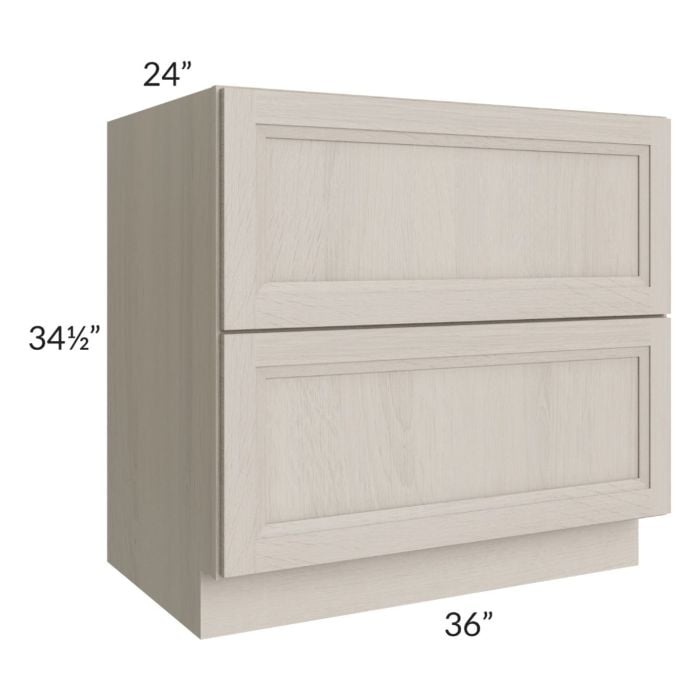 RTA Catalina Mist 36" 2-Drawer Base Cabinet with 2 Decorative End Panels