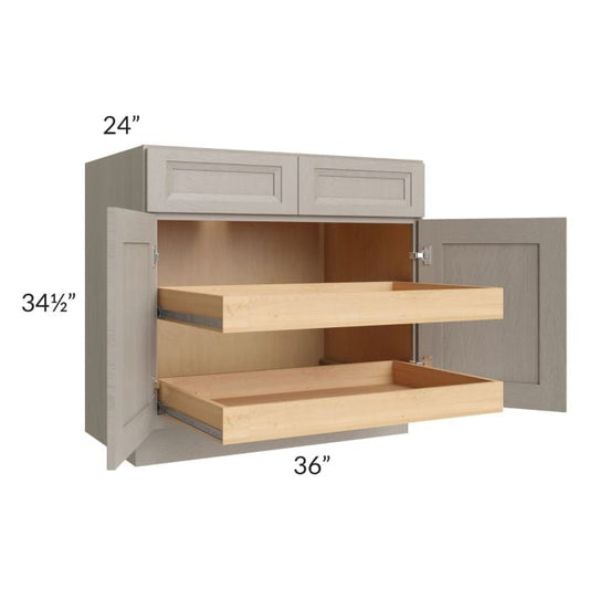 RTA Catalina Mist 36" Base Cabinet with 2 Rollout Trays