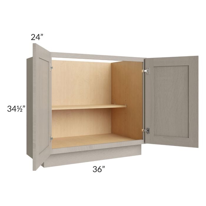 RTA Catalina Mist 36" Full Height Door Base Cabinet with 2 Decorative End Panels