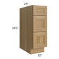 RTA Catalina Toffee 12" 3-Drawer Base Cabinet with 1 Decorative End Panel