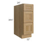 RTA Catalina Toffee 12" 3-Drawer Base Cabinet