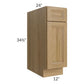 RTA Catalina Toffee 12" Base Cabinet with 1 Decorative End Panel and Tray Divider Kit