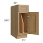 RTA Catalina Toffee 12" Tray Divider Base Cabinet with 1 Decorative End Panel