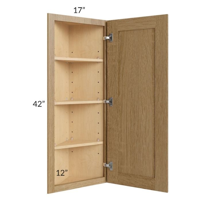 RTA Catalina Toffee 12" x 42" Angle Wall Cabinet