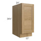RTA Catalina Toffee 15" Full Height Door Base Cabinet with 1 Decorative End Panel