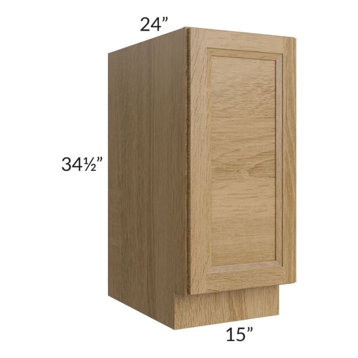 RTA Catalina Toffee 15" Full Height Door Base Cabinet with 1 Decorative End Panel