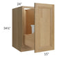 RTA Catalina Toffee 15" Full Height Door Base Cabinet with Single Trashcan Pullout and 2 Decorative End Panels