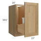 RTA Catalina Toffee 15" Full Height Door Base Cabinet with Single Trashcan Pullout