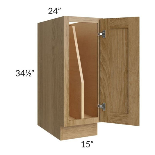 RTA Catalina Toffee 15" Full Height Door Tray Divider Base Cabinet with 2 Decorative End Panels