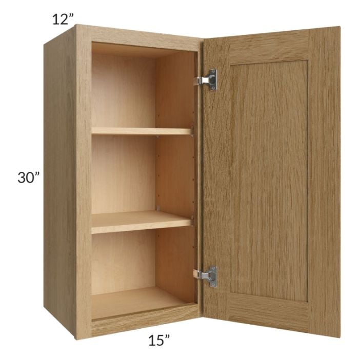 RTA Catalina Toffee 15" x 30" Wall Cabinet with 1 Decorative End Panel