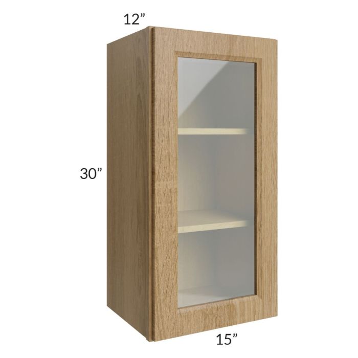 RTA Catalina Toffee 15" x 30" Wall Glass Door Cabinet (Prepped for Glass Doors)
