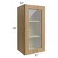 RTA Catalina Toffee 15" x 30" Wall Glass Door Cabinet (Prepped for Glass Doors) with 1 Decorative End Panel