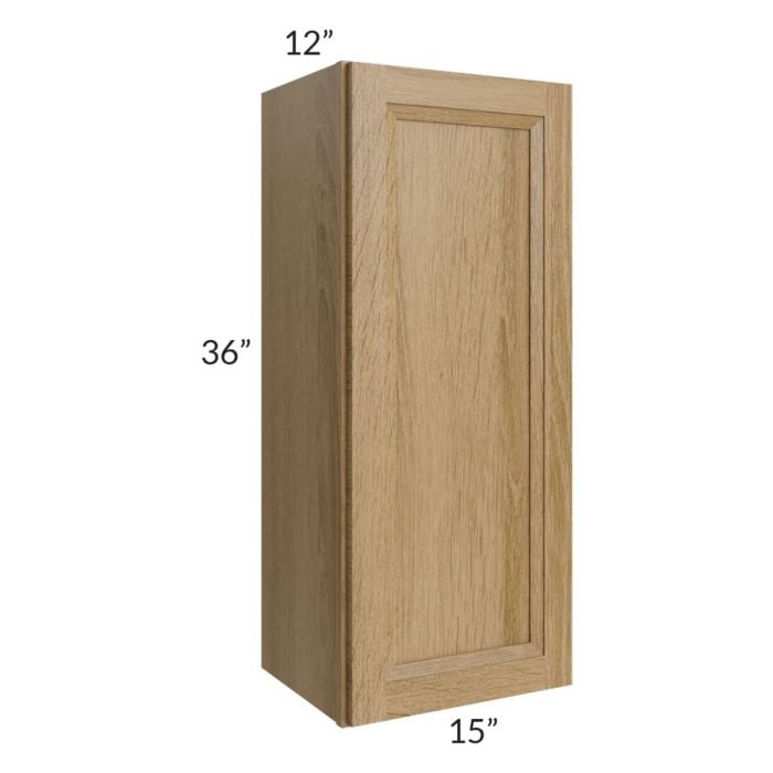 RTA Catalina Toffee 15" x 36" Wall Cabinet with 1 Decorative End Panel
