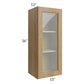 RTA Catalina Toffee 15" x 36" Wall Glass Door Cabinet (Prepped for Glass Doors) with 2 Decorative End Panels